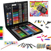 Wishkey 150 Pieces Art Set For Kids With Case, Art And Craft Supplies Kit For Drawing And Painting, Color Set With Markers, Water Colors, Brush, Color Pencils, Crayons (Pack Of 1, Multicolor)