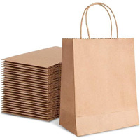 Aakriti Gift Bags Paper Gift Bags Brown Paper Bags With Handles Bulk Wedding Party Favor Bags, Kraft Grocery Shopping Bags, Retail Merchandise Bags (10"X4"X12.5" Inch, Pack Of 100 Pcs)