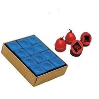 Laxmi Ganesh Billiard Combo Of 12 Pcs Chalk Blue & Rubber Chalk Holder 4 Pcs