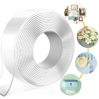 Hexwell Double Sided Tape,3 Meter Self Adhesive Tape,Multipurpose Removable Traceless Mounting Adhesive Tape For Walls,Washable Reusable Strong Sticky Strips Grip Tape