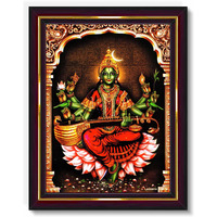 Pavan Photo Laminations Raja Syamala Devi Shyamala Matangi Wall Painting Framed Home Decor (Wood,Matte,Brown,Big Size,10 X 12 Inch) B1727M