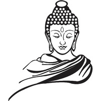 Dreamkraft Symbol Of Peace Lord Buddhawall Stickers For Home Decor,Kid's Room, Office Decor (Multicolor, Pvc Vinly, 60 Cm X 50 Cm)