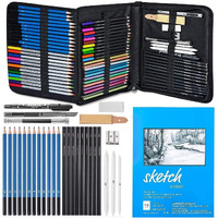 Corslet Professional 72 Art Graphite Water Colour Pencils Set Sketch Book Charcoal Metallic Watercolor Pencil Sketching Kit For Artist Kit With Case Beginners Painting Kit Coloring Set Drawing Kit