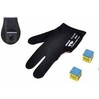 Laxmi Ganesh Billiard Combo1 (Magnetic Plastic Chalk Holder, Glove & 2 Triangle Chalk) Leather Black