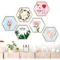 Jaamso Royals Tropical Plants Pattern Frame Wall Stickers For Living Room Flowers, Floral Wall Stickers, Flower Sticker, Nature Wall Stickers, Garden Stickers For Walls Of Home- Multi (60Cm X 90Cm)