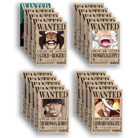 Soulabiti 20 Wanted One Piece Posters A4 Size (8.3 X 11.7 Inches) Luffy Gear 5 3 Billion Poster, Straw Hat Crew, Gold Roger, Shanks - Paper