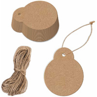 Cvanu 400Pcs Brown Kraft Paper Tag, Writable Tags, Double-Sided For Blessing Writing, Thanksgiving, Gift Tags_Size(2.8Inch X 2.4Inch)_C1