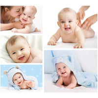 Manial Paper Smiling Baby Wall Poster, Multicolour, Abstract, 12 X 18 Inch, Set Of 5