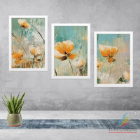 Truecanvas Abstract Canvas Painting Set Of 3 Wall Hanging Frame For Home, Living Room Gallery & Office, White, Size 13.50 X 19.50 Inch, Sf207