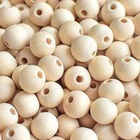 Prapti Handicrafts Natural Wood Beads, Unfinished Loose Wooden Bead For Craft,Diy Art & Crafts Macrame Jwellery Making (16 Mm, Natural Pack Of 50)