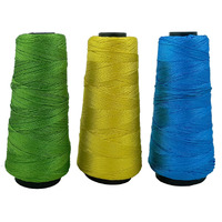Aakriti Polyester Thread Yarn (3 Cones) - Embroidery, Crochet, Knitting, Jewellery Making Thread [Colors: Parrot Green, Yellowish-Green, Turquoise]