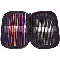 Hookcart 22 Pcs Aluminium Crochet Knitting Needles Weave Yarn Set, Multicolor