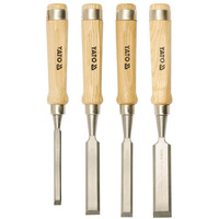 Yato Yt-6260 Chisel Set 10-16-20-25Mm Crv60 Steel Wooden Handle Straight Edge 58-50 Hrc Metal Clamp Cutting Punching