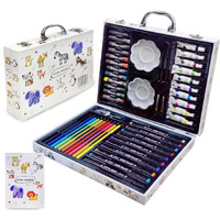 Karp 49Pcs Children Deluxe Art Drawing Set Art And Craft Mini Suitcase, Drawing And Painting Set Best For Birthday Gift For Boys Girls Children
