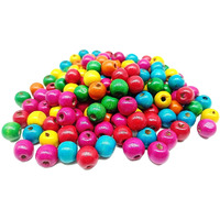 Lipsa Enterprise Handicrafts Multicolour Wooden Round 8Mm Size Beads For Jewelry Making/Diy Crafts Making,Bags, Toran, Bandhanwar, Plant Hanger, Crafts Project And Rakhi Making (500)