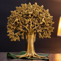 The Advitya Kalpvriksha Brass Tree Vastu Feng Shui Table Or Home Decor Showpiece Decorative Item For Wealth Good Luck Success Office Diwali Housewarming Gift Dhanteras (12 Inch)