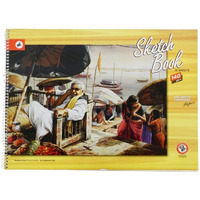 Aona A3 Sketch Book Drawing, 30 Sheets(60 Pages) 140 Gsm Acid Free Ivory Cartridge Paper For Pencils,Fineliners,Crayons,Oil Pastels,Light Watercolour Hand Made Paper