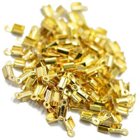 Diy Crafts Design # No 2, Pack Of 50 Pcs, 50Pcs 304 Stainless Steel Fold Over Crimp Cord Ends Fol (Design # No 2, Pack Of 50 Pcs)