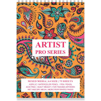Printelligent Multicolour Flower Print Spiral Bound Artists Sketch Drawing Book (A4 Size, 75 Pages, 140 Gsm) (D)