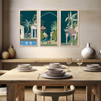 Kalit Kala Decor Modern Wall Art Painting For Wall Decoration, Bedroom, Living Room With Reusable Frames & Acrylic Glass Cover | Set Of 3 | 10 X 19 Inches | Pichwai Wall Art Painting 9