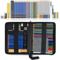 Hasthip Sketching Kit - 51Pcs Professional Sketch & Drawing Tool Kit With Zipper Case, Graphite & Colour Pencils, Charcoal, Eraser, Sharpener, Christmas Gift For Artists, Students & Hobbyists