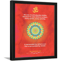 Chaka Chaundh - Bhagavad Gita Quotes Wall Frame - Gita Quotes Wall Poster - Krishna Quotes Wall Frames - Krishna Quotes Wall Poster - (14 X 11 Inches) (No One Should - Red)