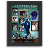 Dmcreativitycraft Motivational Poster Vector Art Wall Frames Ms Dhoni Posters Framed Art With 1 Inch Matt Finish Black Frame For Study Room, Office Or Desk Decoration (9.5 X 12.5 Inches)