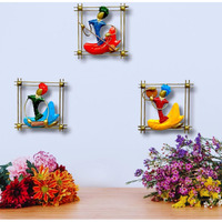 Rsn Metal Set Of 3 Musician Wall Decor/Wall Hanging Showpiece/Wall Sculpture For Living Room (Size- 8.5 X 8.5 Inches)