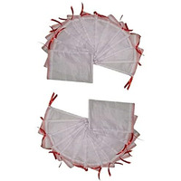 Wud Christmas Gift Bags,25 Nos.Size 7X5Inch For Christmas Gifts,New Year.Material- Thin White Fabric