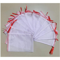 Wud Christmas Gift Bags 12Pcs.Size 7X5 Inch For Gifts On Valentine,Wedding, Favor Box, Parties, Birthday, Baby Shower,New Year.Material- Thin White Fabric (12)