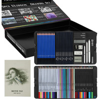 About Space Drawing Kit(75 Pcs) - Professional Graphite Water Colour Pencils Set With Sketch Book & Charcoal Metallic Sketching Kit For Artist - Art & Craft Supplies - Beginners Painting Coloring Set