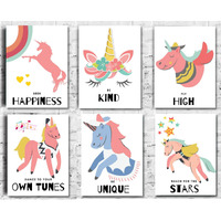 Ekdali Unicorn Inspirational Motivational Posters For Girls | Empowering Messages | Each Poster Is 6 X 9 Inches | 350 Gsm Thick