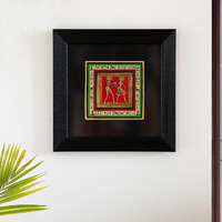 Exclusivelane 'Tribal Dhokra-Warli Art' Wooden Wall Decor For Living Room |Handpainted Wall Decoration Items For Living Room Wall Hanging For Home Decoration For Bedroom (Mdf Wood, 12.5 Inch)