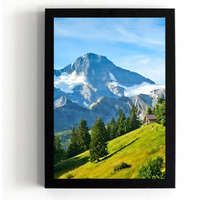 Divaframes Vastu Mountain Painting 10X14 Inch - Black Frame Wall Art For Home Decor And Positive Energy