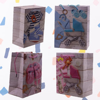 Teesta Exclusive 3D Multi Baby Shower Tote Gift Christmas Bags Different Multi Colour Variations Bags For Gift Box Packing Bags (Medium -Set Of 4)