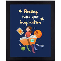 Interio Crafts Framed Poster For Readers, Quote Poster For Library And Study Room Wall Decor, Synthetic Wood, Black Frame, 13 X 10 Inches