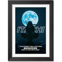 Tenorarts Itachi Uchiha Poster Naruto Anime Quotes Laminated Photo Frame Painting With Matt Finish Black Textures (12 Inches X 9Inches)