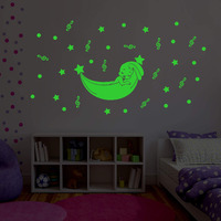 Dreamkraft Glow In The Dark Kids Room Decor Radium Sticker (Green, 25X25 Cm)