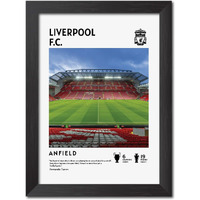 Tenorarts Liverpool Stadium Anfield Laminated Poster Framed Paintings With Matt Finish Black Frame (12 Inches X 9Inches)