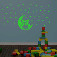 Dreamkraft Glow In The Dark Kids Room Decor Radium Sticker (Green, 64X35 Cm)