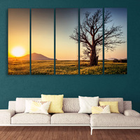 Hazzelnut Mdf Wood Landscapes Wall Painting, Multicolour, Solid, Standard