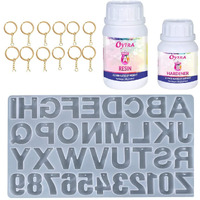 Oytra Resin Art Kit With Moulds And Tools Keychain Making Epoxy Liquid And Alphabet Number Silicone Mold For Keychains Diy Craft Materials For Beginners Casting Set For Artist Professionals