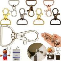 Diy Crafts 20 Pcs, Silvery, Metal Lobster Claw Clasps 360Swivel Trigger Snap Hooks By Swivel Clasps With D Ring (D Ring Inner Width 1 Inch (20 Pcs, Silvery)