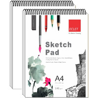 Eclet 50 Sheet A4 Sketchbook Pack Of 2-140 Gsm| Top Spiral-Bound Sketchpad For Artists | Sketching And Drawing Acid Free Paper, For Doodling For Professional & Acadmic Use(G)