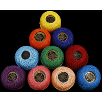 Rsp Quality Bit Embroidery Material Crochet Mercer Cotton Thread Yarn For Knitting And Craft Making (10 Ball, Multicolor)
