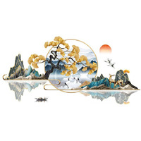 Jaamso Royals Chinese Style Feng Shui Scenery Flowers Tree Animals Wall Art Decoration Pvc Vinyl Removable Wall Sticker (60 Cm X 90 Cm)