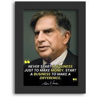 Dmcreativitycraft Ratan Tata Motivational Quotes Wall Frames Framed Posters For Office, 9.5 X 12.5 Inches, Matt Laminated Poster With 1 Inch Black Photo Frame, Study Desk Dcor