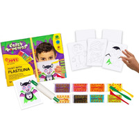 Jovi Paint With Plastilina Kit To Paint With Crazy Monsters, 8 Assorted Clay Bars Each Of 50Gms White Paper Frame 3 Modelling Tools 1 Roller 3 Predesigned Templates Diy For Art & Craft Modelling Play