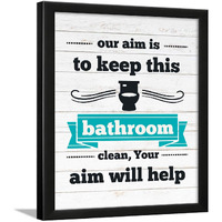 Chaka Chaundh - Bathroom Poster - Bathroom Posters With Frame - Bathroom Quotes Framed Posters - Washroom Quotes Frames - Toilet Quotes Wall Hanging - (14 X 11 Inches) (White-Aqua-Vintage)