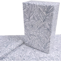 Evince Leaf Doodle Gift Wrapping Paper | Scrapbook Craft Papers | Beautiful Wraping Paper For Birthday Anniversary Christmas Diwali Gifts (Pack Of 25) (50 X 70 Cms)